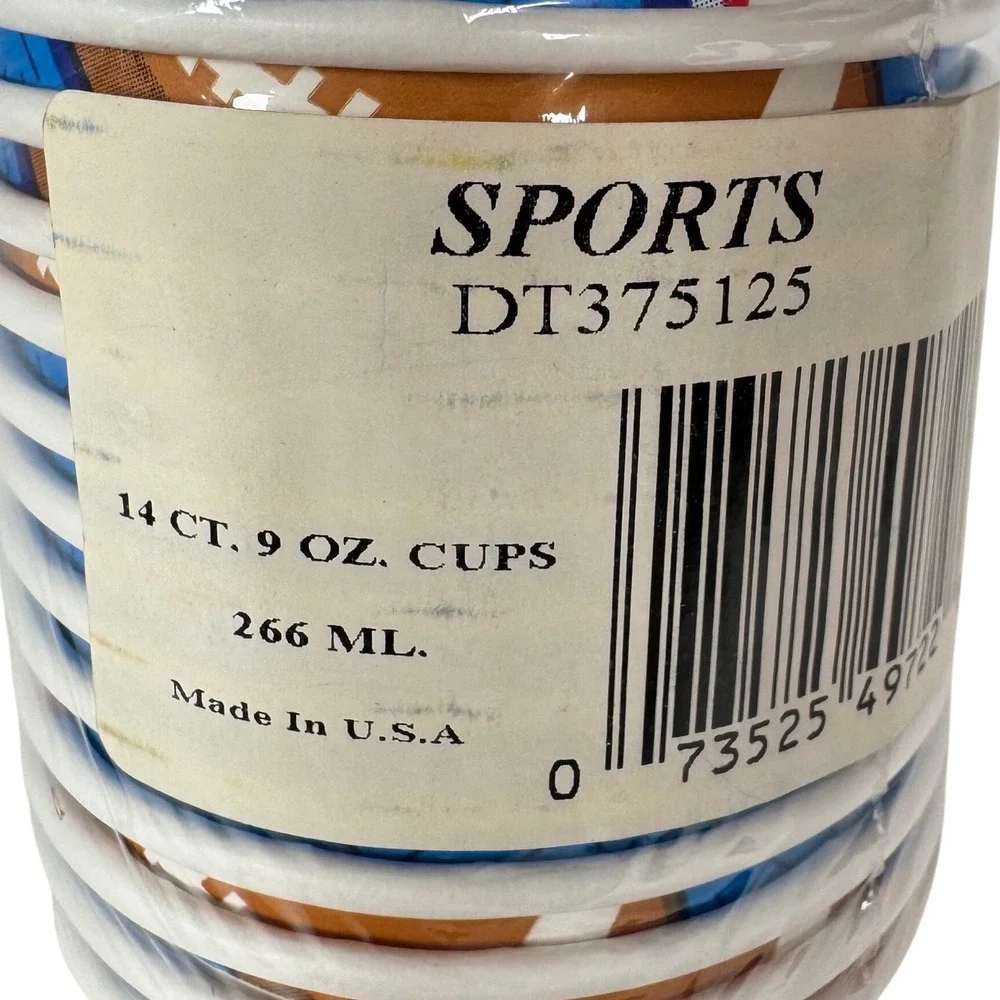 14pk All Star Sports Paper Cups 9oz Birthday Party Supplies Baseball Football